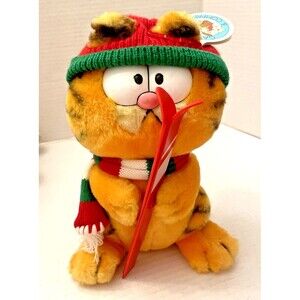 Vintage Dakin GARFIELD Plush 1981 Cat Skier Skiing Winter Stuffed Animal Toy